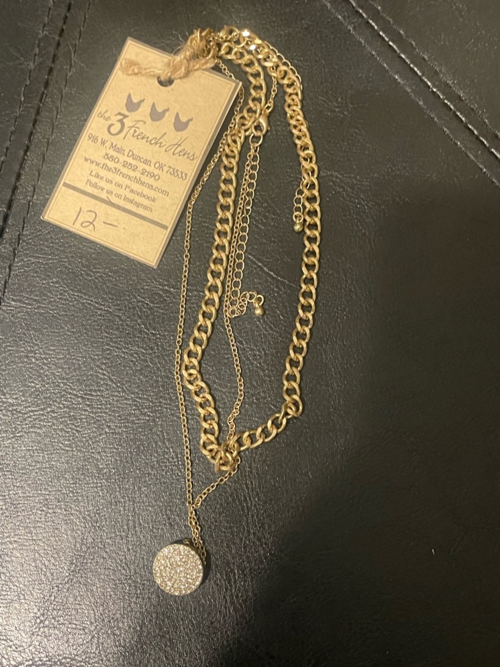 Gold Layered Pendant Necklace - Gold